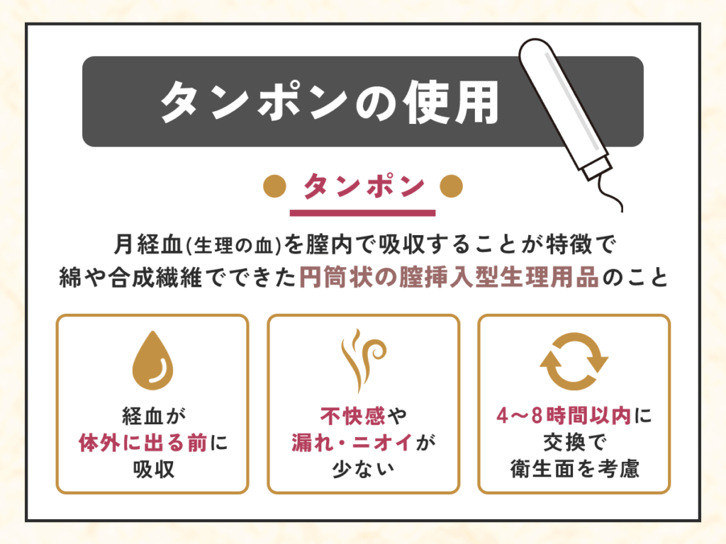 タンポンで温泉旅行当日の対策をする