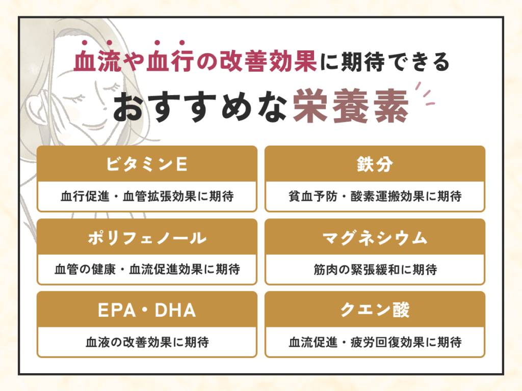 血流や血行の改善効果に期待できるおすすめな栄養素
