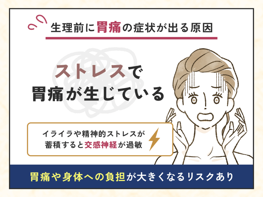 生理前に胃痛の症状が出る原因③:ストレスで胃痛が生じている