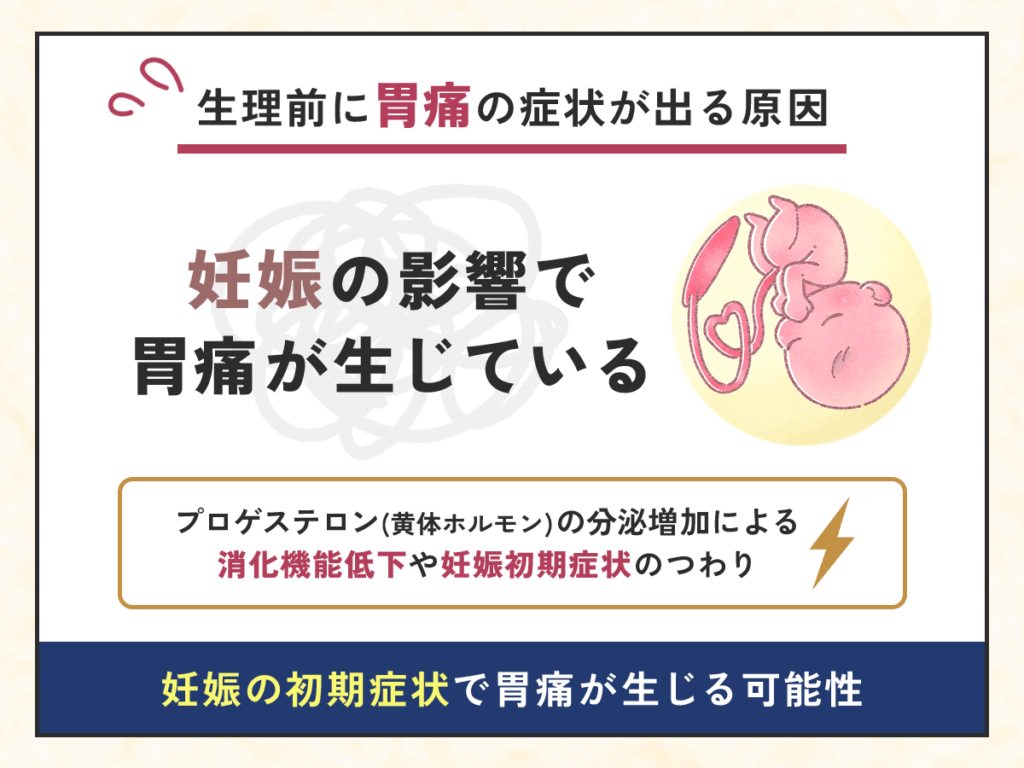 生理前に胃痛の症状が出る原因⑤:妊娠の影響で胃痛が生じている