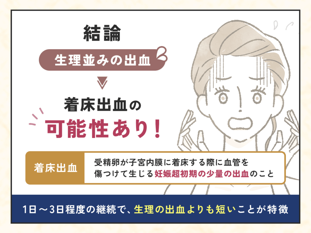 生理並みの出血でも着床出血なこともある