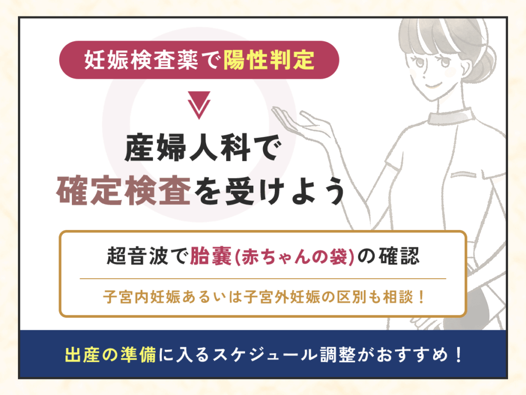妊娠検査薬で陽性判定なら産婦人科で確定検査を受ける