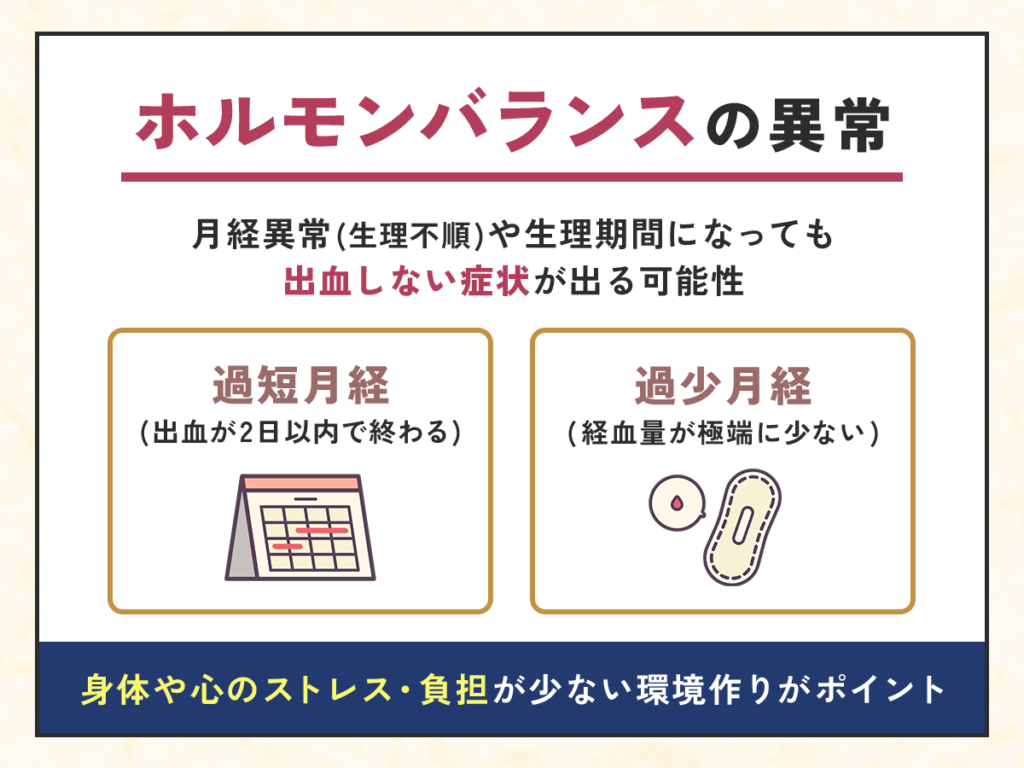 ホルモンバランスの異常による症状は複数考えられる