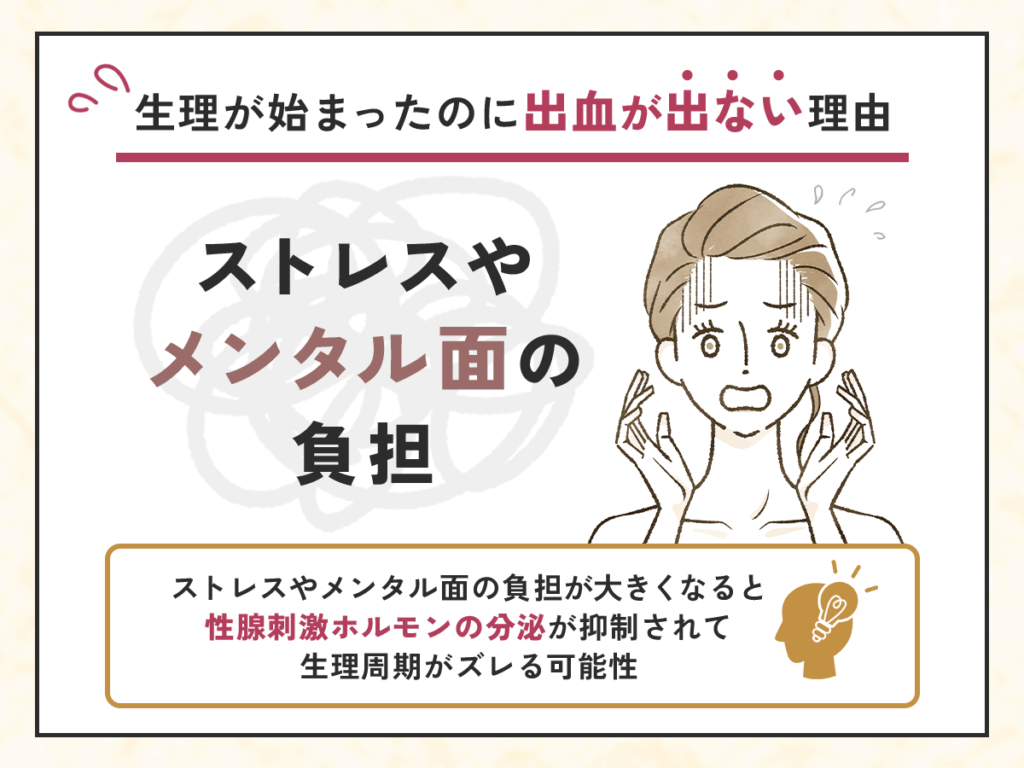 生理が始まったのに出血が出ない理由①：ストレスやメンタル面の負担