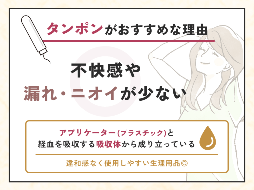 不快感や漏れ・ニオイが少ない