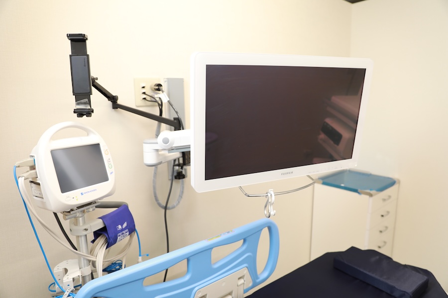 検査時に体内の状況が映し出されるモニター