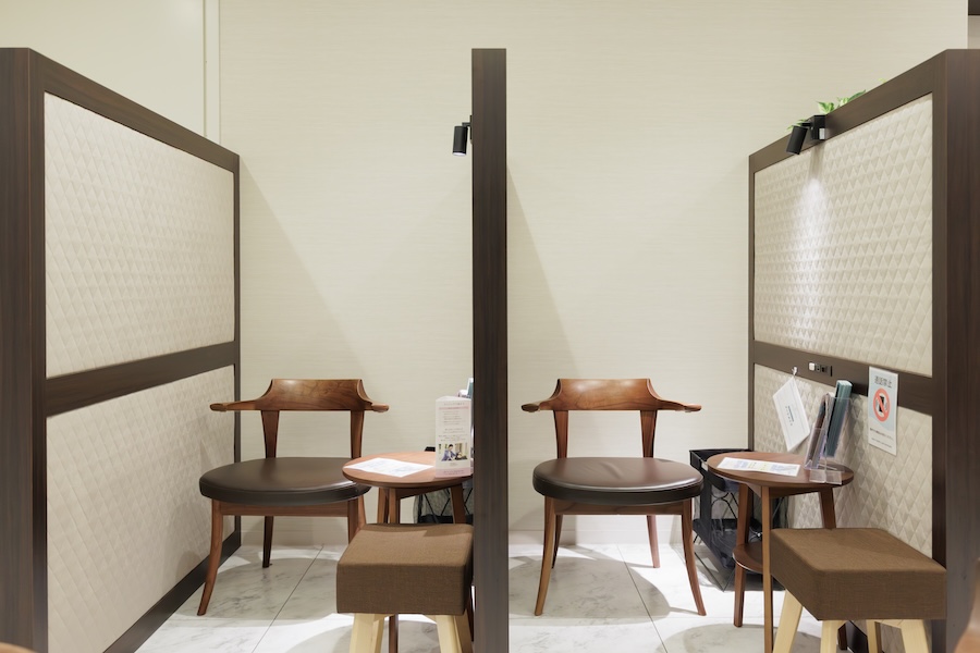 待合の様子 個別に仕切られている