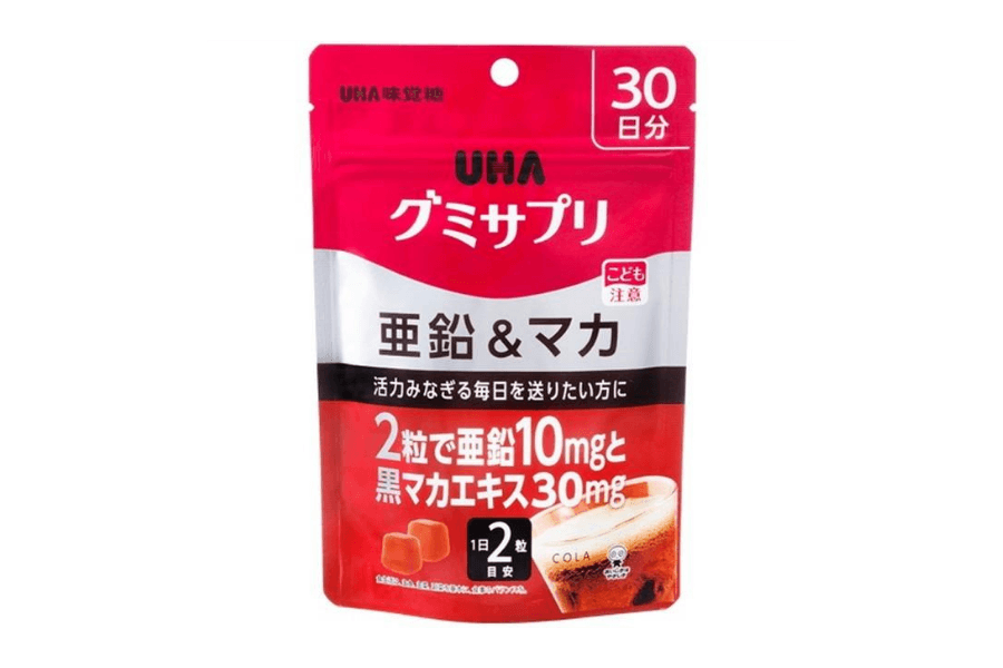 精力剤おすすめ⑫：UHAグミサプリ 亜鉛&マカ（UHA味覚糖）