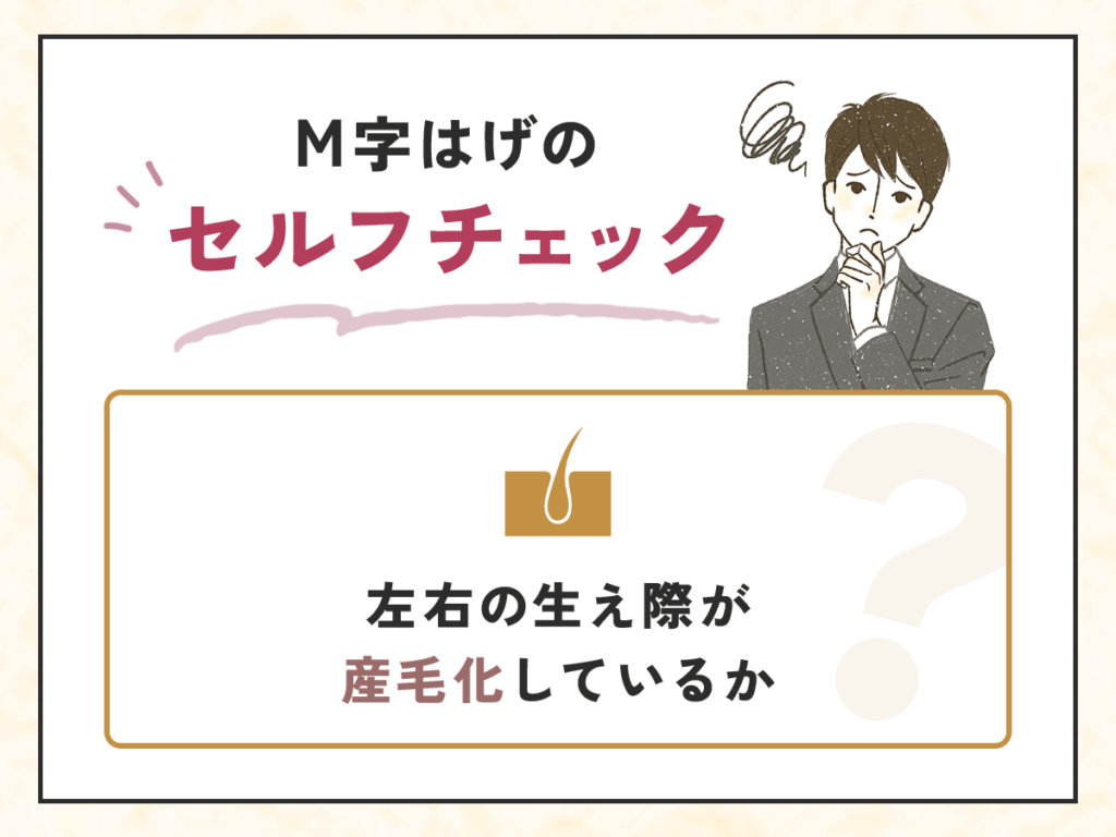 左右の生え際が産毛化しているか